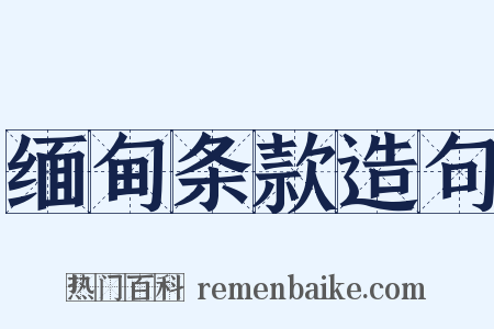 缅甸条款造句是什么意思的图片